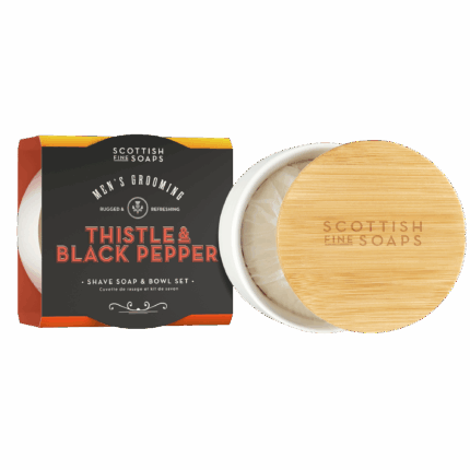 Thistle & Black Pepper Shave Soap & Bowl Set 100g