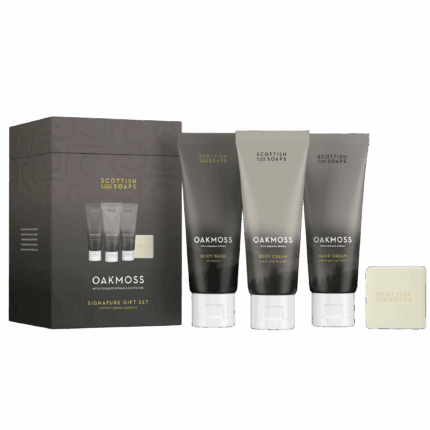 Oakmoss Signature Gift Set (3x75ml Tubes, 1x40g Soap, Drum)